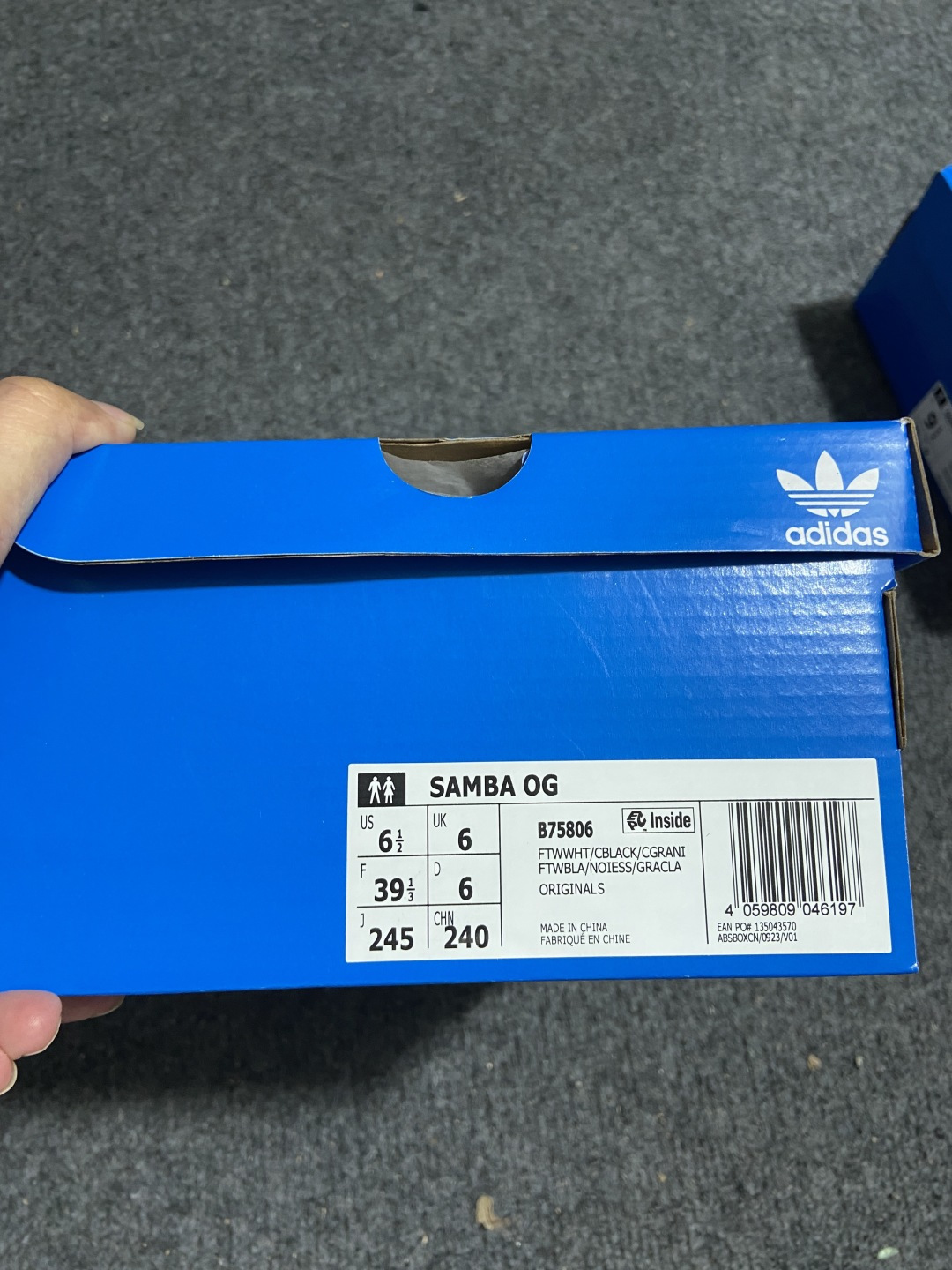 Original 尺码:35.5-46 升级版纯原-AD Original Samba OG 复古经典轻便板鞋 黑白 B Original 尺码:35.5-46 升级版纯原-AD Original Samba OG 复古经典轻便板鞋 黑白 B