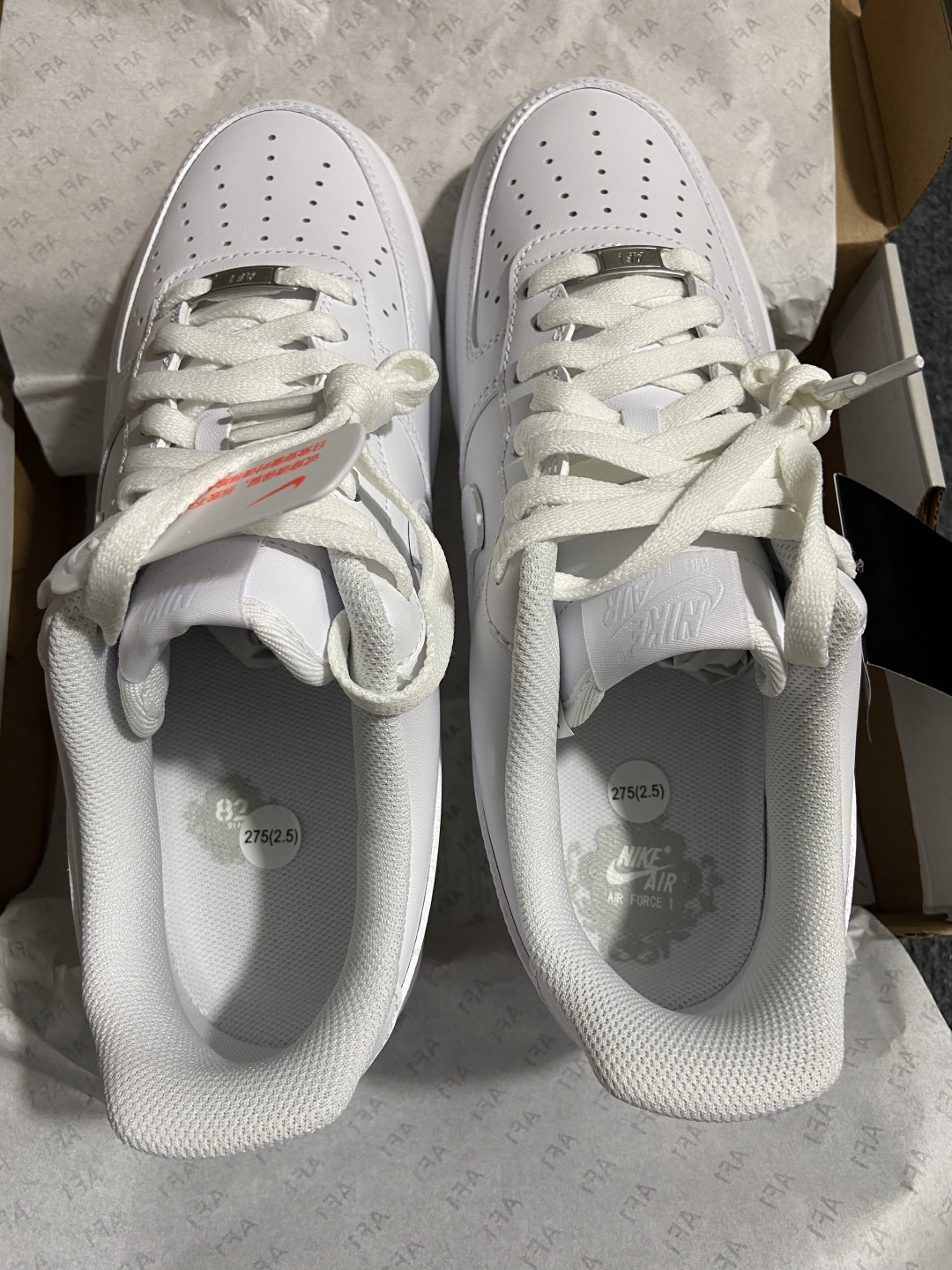 YH全白空军男,女码样品 【纯原】NK Air Force 1 Low '07 空军一号低帮经典板鞋 全白  36-39