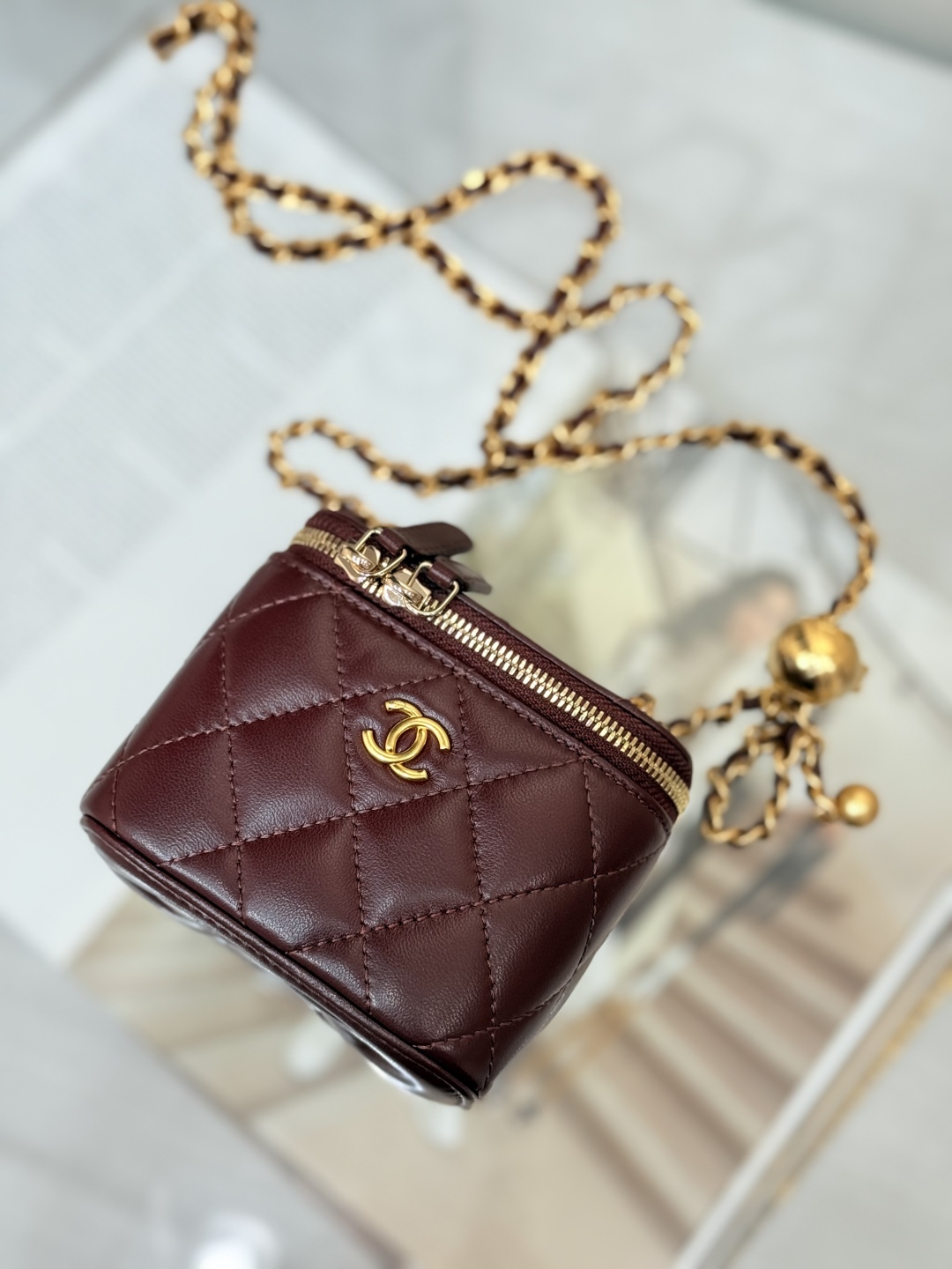 Chanel Spring/Summer Mini Vanity Bag with Chain - Burgundy 2 cmp i1758088586306 6707 0 1