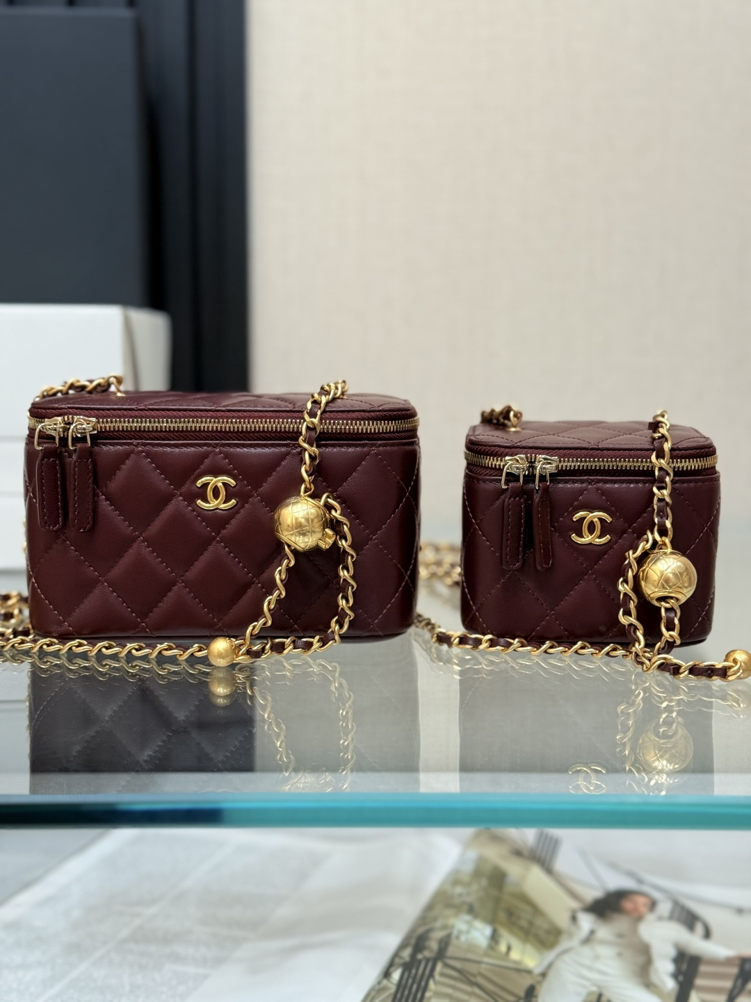 Chanel 22C Burgundy Quilted Leather Vanity Bag with Chain Strap 3 cmp i1758089061607 2743 0 2