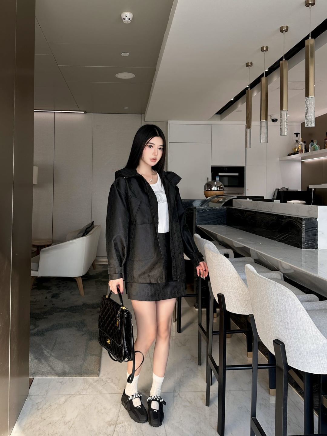 NO:314746,Jackets and skirts models, skirts, jackets & coats,alexander wang19860909外套半裙模特图,,skirts,jackets & coats,alexander wang,Women's clothing