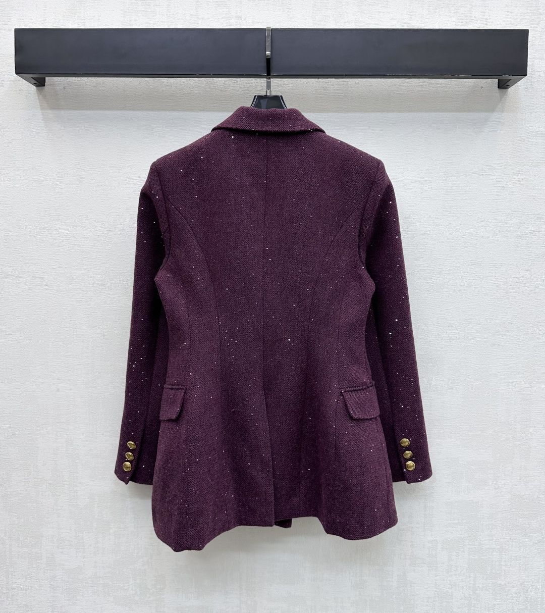 생로랑 라펠 브로치 더블 브레스티드 울 자켓 103377 이미지 6