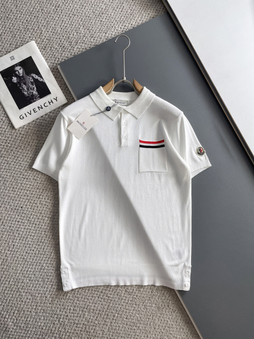 Moncler Men's White Polo Shirt with Embroidered Logo - Classic Fit 1 Moncler Men's White Polo Shirt with Embroidered Logo - Classic Fit