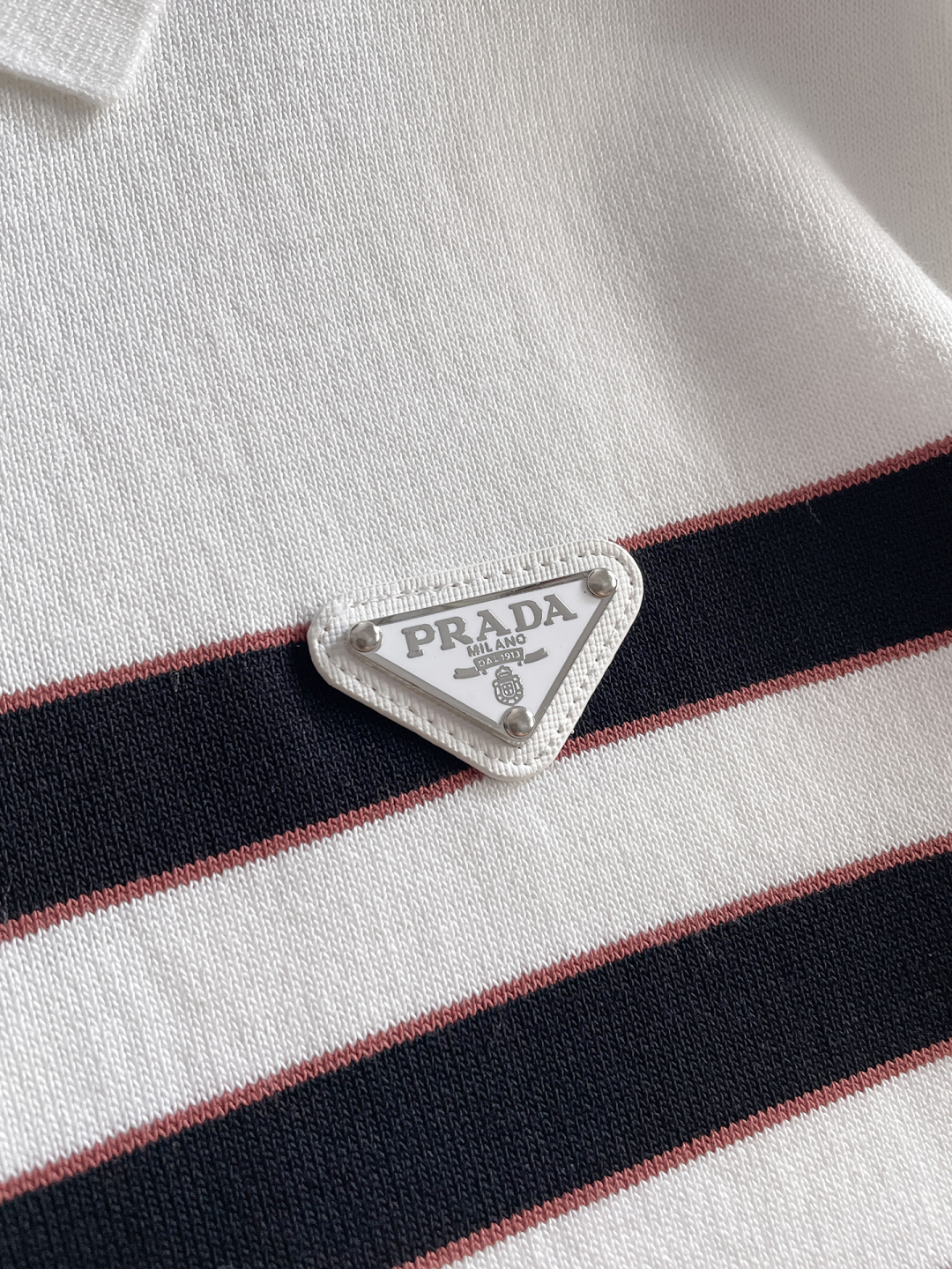 Prada Striped Cotton Polo Shirt - Short Sleeve, Embroidered Logo 4 cmp i1748622758858 3823 0 2