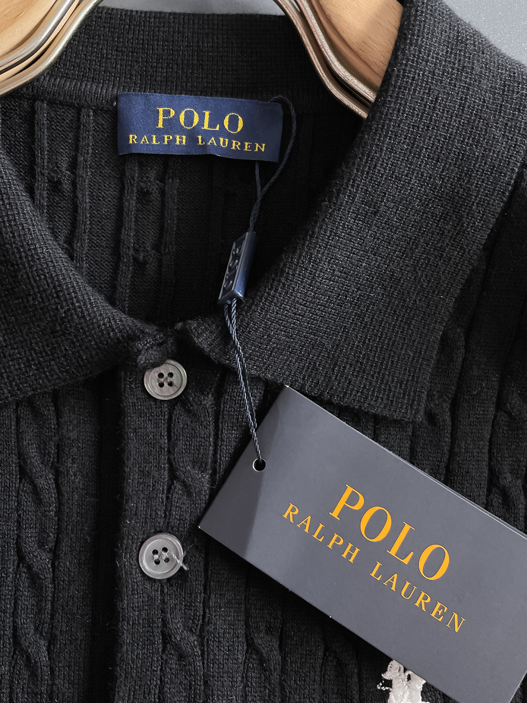 Polo Ralph Lauren Men's Black Cable-Knit Short-Sleeve Polo Shirt 5 cmp i1748623020304 9309 0 3