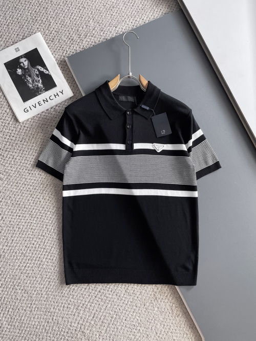 Elegante Polo de Punto Prada con Bordado de Lujo para Hombre 1 Elegante Polo de Punto Prada con Bordado de Lujo para Hombre
