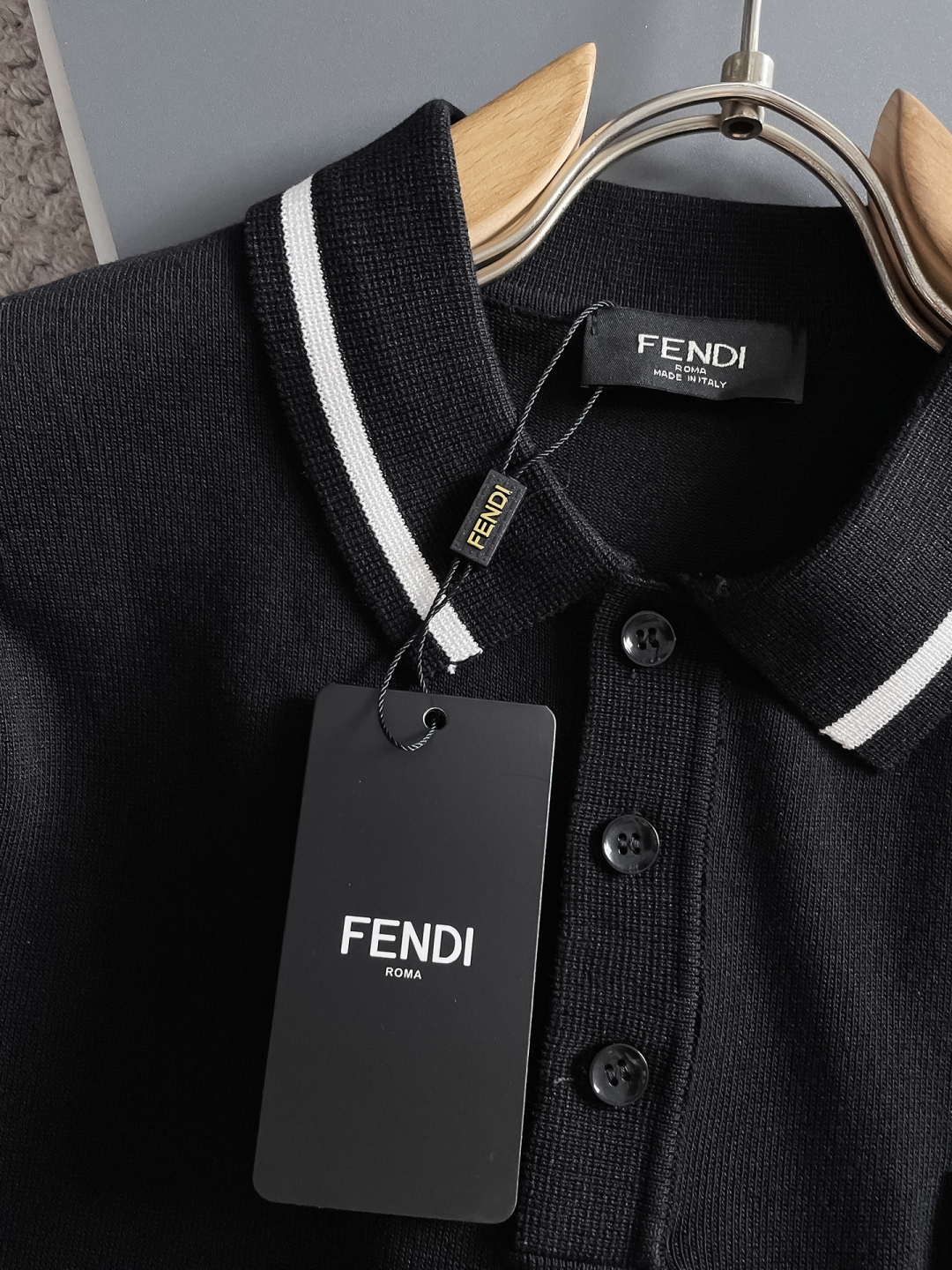 Fendi Men's Black Polo Shirt with White Trim - Modern and Stylish 5 cmp i1748623483063 5133 0 3