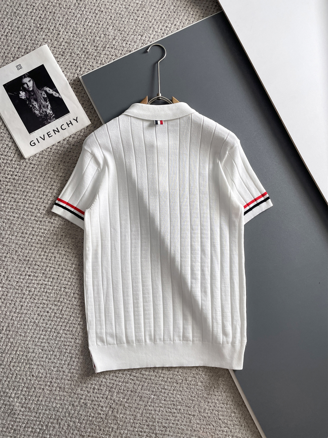 Moncler Men's Knitted Polo Shirt With Striped Sleeves - Modern Fit 10 cmp i1748623492698 5779 0 8