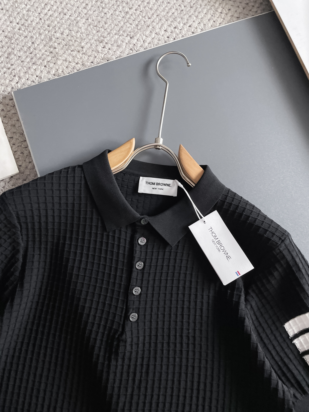 Thom Browne Classic Fit Polo Shirt, Short Sleeve, Four-Bar Stripe 3 cmp i1748623766113 9586 0 1