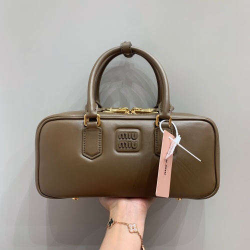 Miu Miu Arcadie Bowling Bag in Tundra Leather, Gold Hardware - Chic & Stylish 11 Miu Miu Arcadie Bowling Bag in Tundra Leather, Gold Hardware - Chic & Stylish