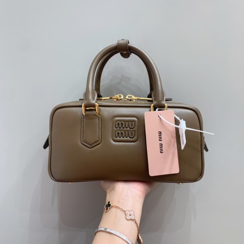 Miu Miu Arcadie Small Bowling Bag, Leather, Tundra Color - Chic & Compact 16 Miu Miu Arcadie Small Bowling Bag, Leather, Tundra Color - Chic & Compact