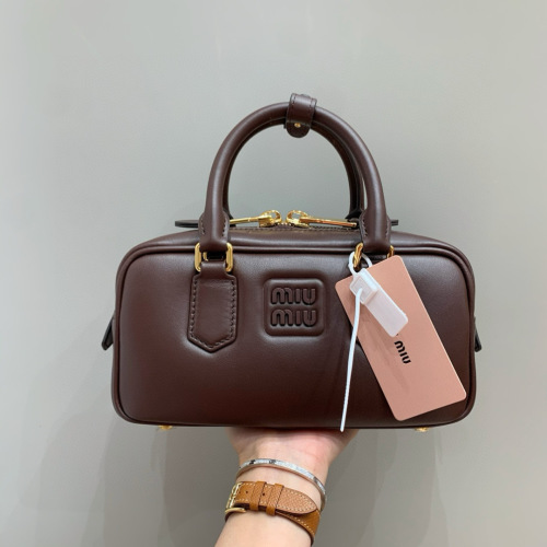 Miu Miu Arcadie Bowling Bag - Heather Wood, Leather, Gold Hardware, Chic Style 17 Miu Miu Arcadie Bowling Bag - Heather Wood, Leather, Gold Hardware, Chic Style