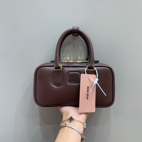 Miu Miu Arcadie Bowling Bag Heather,Small, Leather, Gold-tone Hardware 19 Miu Miu Arcadie Bowling Bag Heather,Small, Leather, Gold-tone Hardware