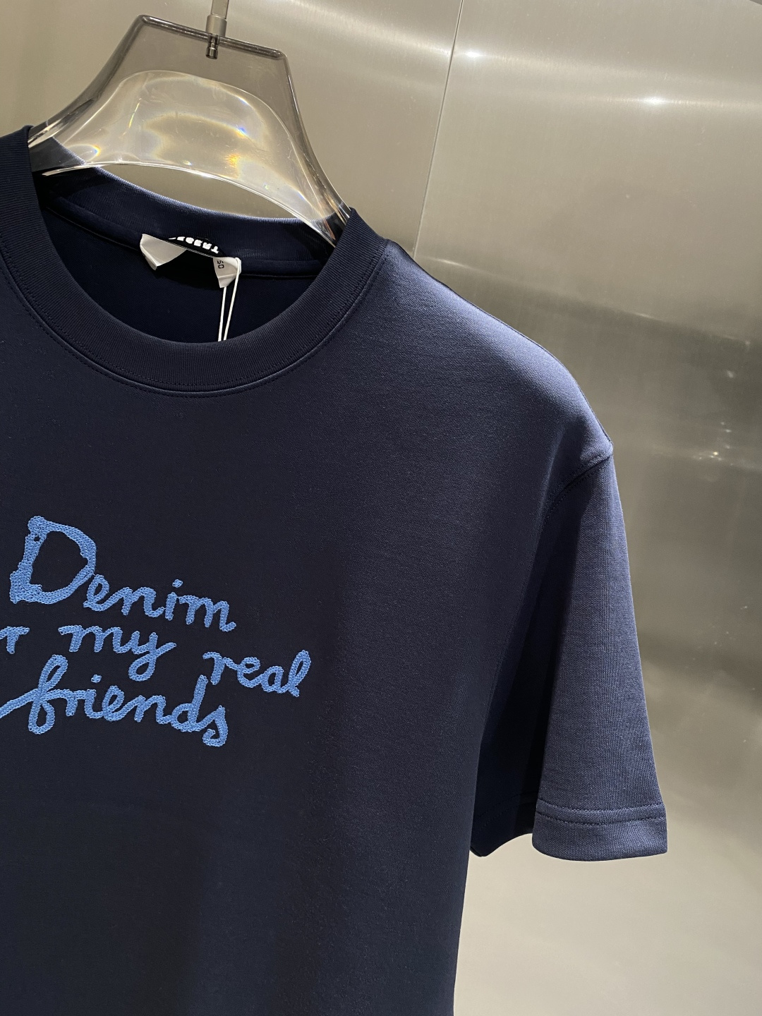 《𝙉𝙚𝙬🤍🖤迪家》
2025新款首发专柜最新款短袖圆领T恤 高端订制 设计前卫时尚！品牌logo重工艺设