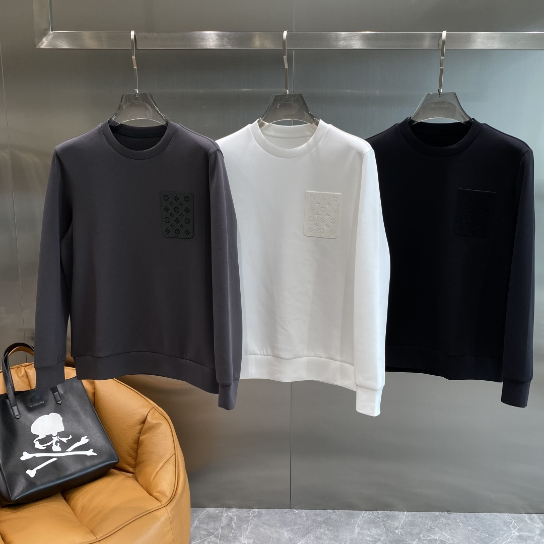 《𝙉𝙚𝙬🤍🖤LV》25秋冬新品空气层 圆领卫衣，正面品牌标识设计，创意重释品牌标志性设计，采用400克重