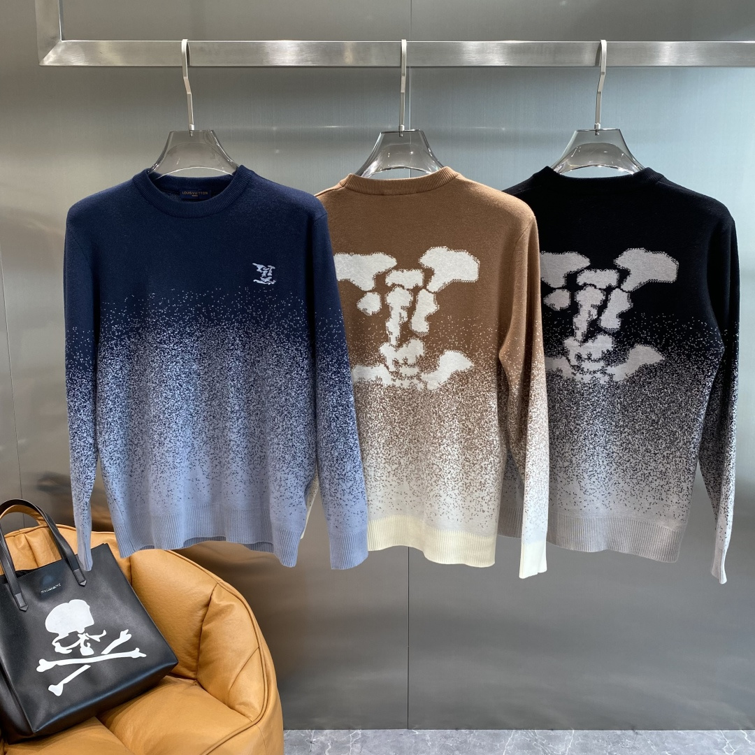 《𝙉𝙚𝙬🤍🖤驴家》秋冬经典男士针织长袖圆领套头毛衣 这款针织衫向经典图案致敬。采用棉质平纹针织面料精心制