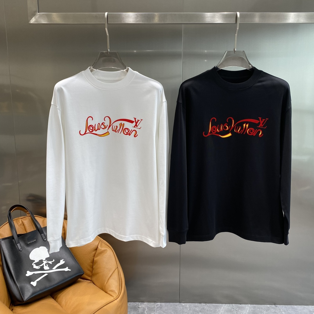 《𝙉𝙚𝙬🤍驴家》2025ss长袖t恤 定制全棉双纱紧密爽滑面料，布面干净，布纹清晰，手感非常细腻扎实，更