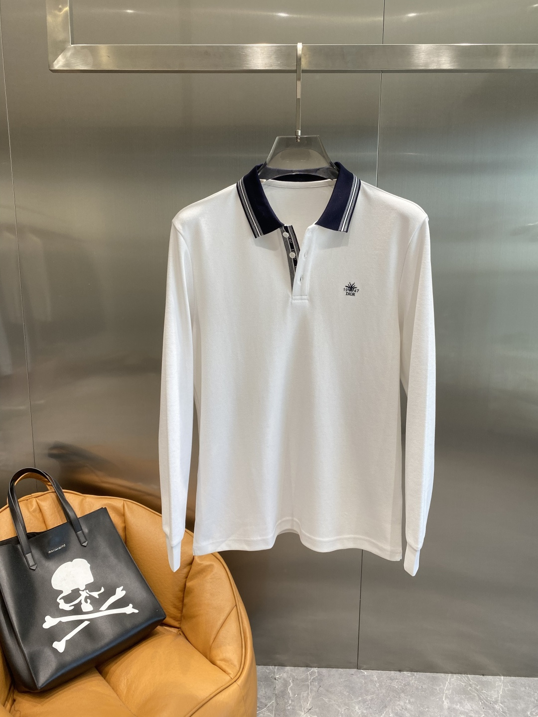 《𝙉𝙚𝙬🖤🤍迪家》2025男士商务休闲纯色翻领长袖POLO衫#客供进口100%珠地棉面料，甄选上等长绒棉