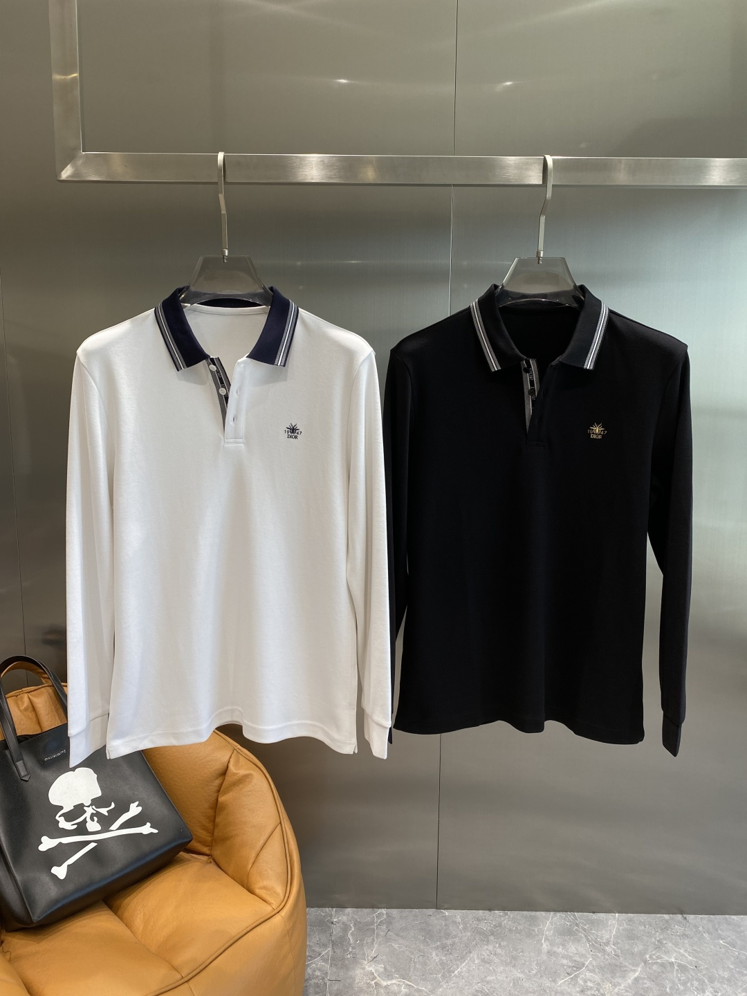 《𝙉𝙚𝙬🖤🤍迪家》2025男士商务休闲纯色翻领长袖POLO衫#客供进口100%珠地棉面料，甄选上等长绒棉