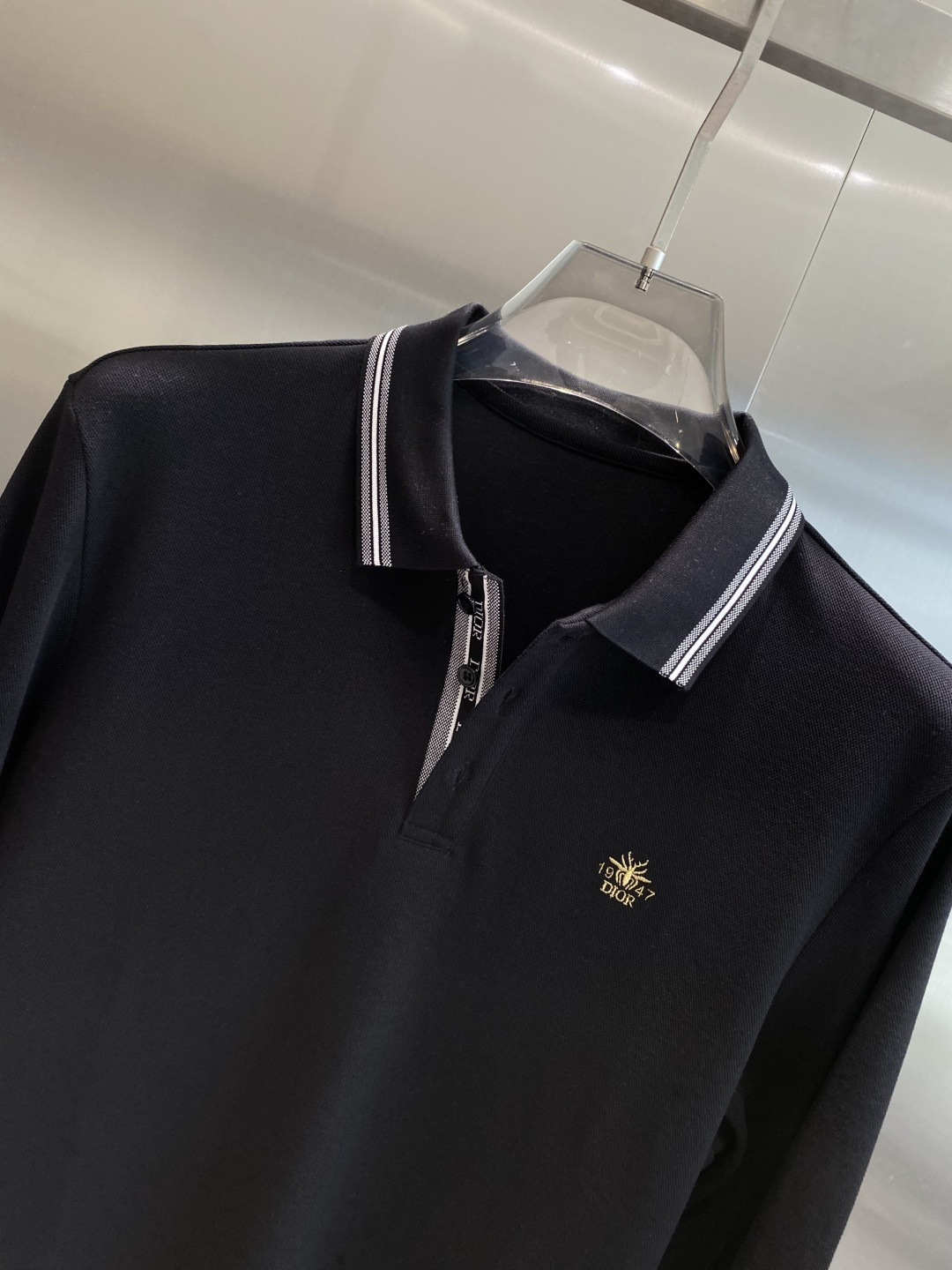 《𝙉𝙚𝙬🖤🤍迪家》2025男士商务休闲纯色翻领长袖POLO衫#客供进口100%珠地棉面料，甄选上等长绒棉