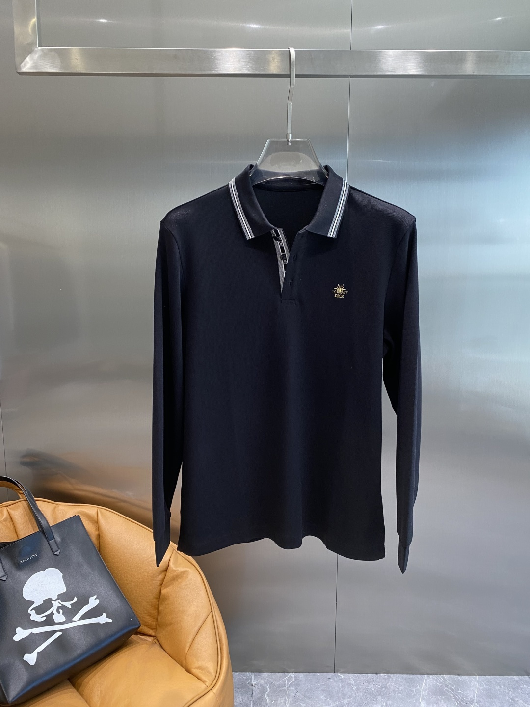 《𝙉𝙚𝙬🖤🤍迪家》2025男士商务休闲纯色翻领长袖POLO衫#客供进口100%珠地棉面料，甄选上等长绒棉