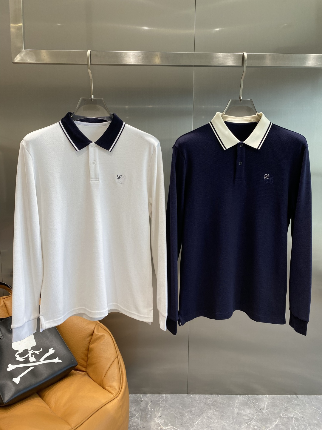 《𝙉𝙚𝙬🖤🤍罗家》2025男士商务休闲纯色翻领长袖POLO衫#客供进口100%珠地棉面料，甄选上等长绒棉