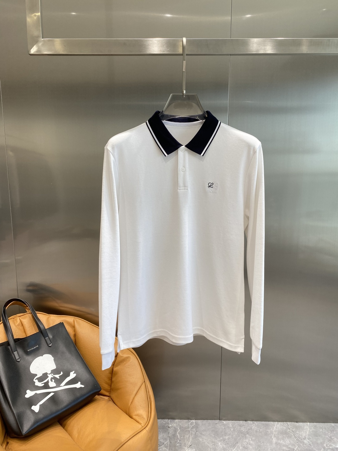 《𝙉𝙚𝙬🖤🤍罗家》2025男士商务休闲纯色翻领长袖POLO衫#客供进口100%珠地棉面料，甄选上等长绒棉