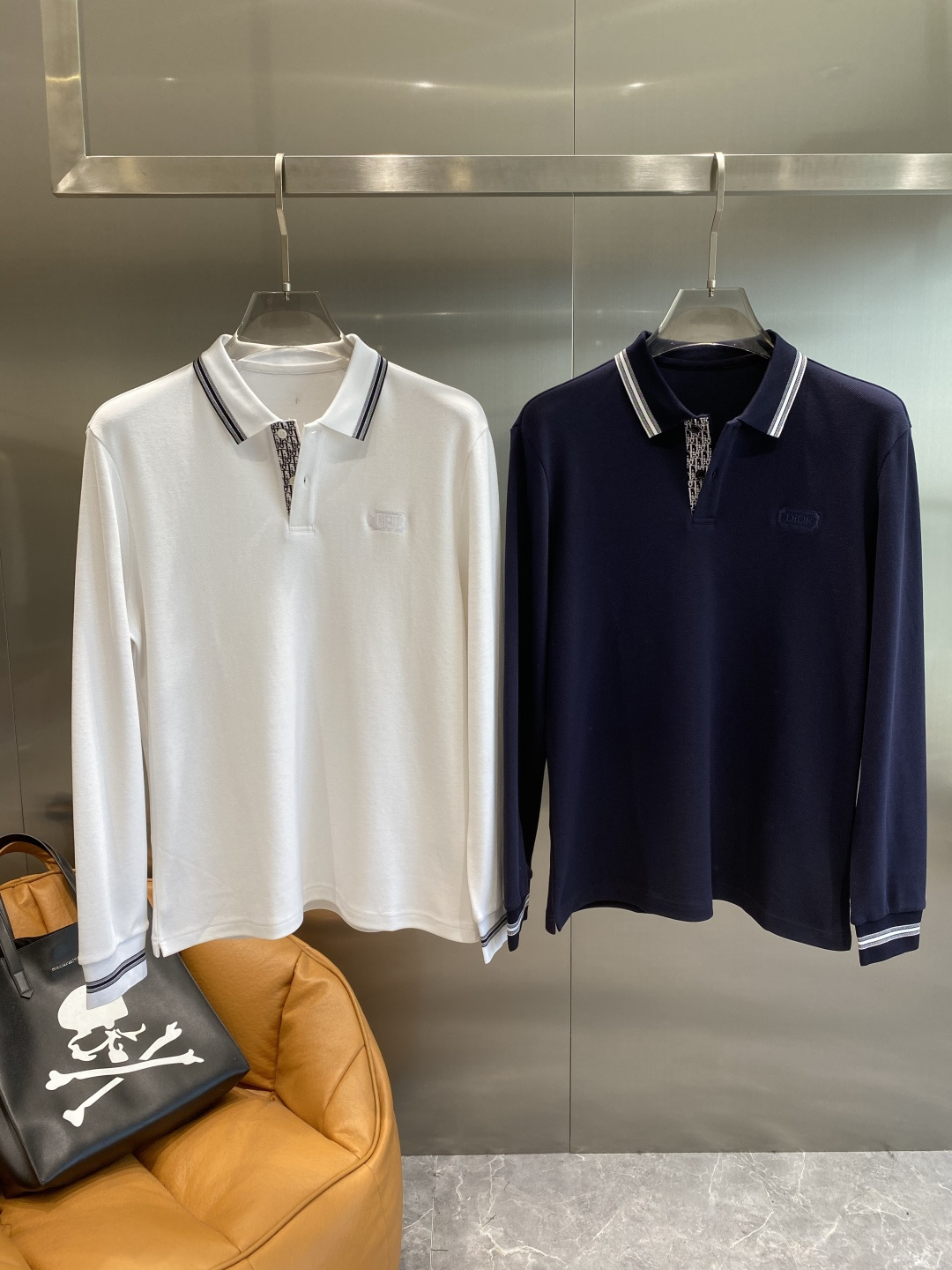 《𝙉𝙚𝙬🖤🤍迪家》2025男士商务休闲纯色翻领长袖POLO衫#客供进口100%珠地棉面料，甄选上等长绒棉