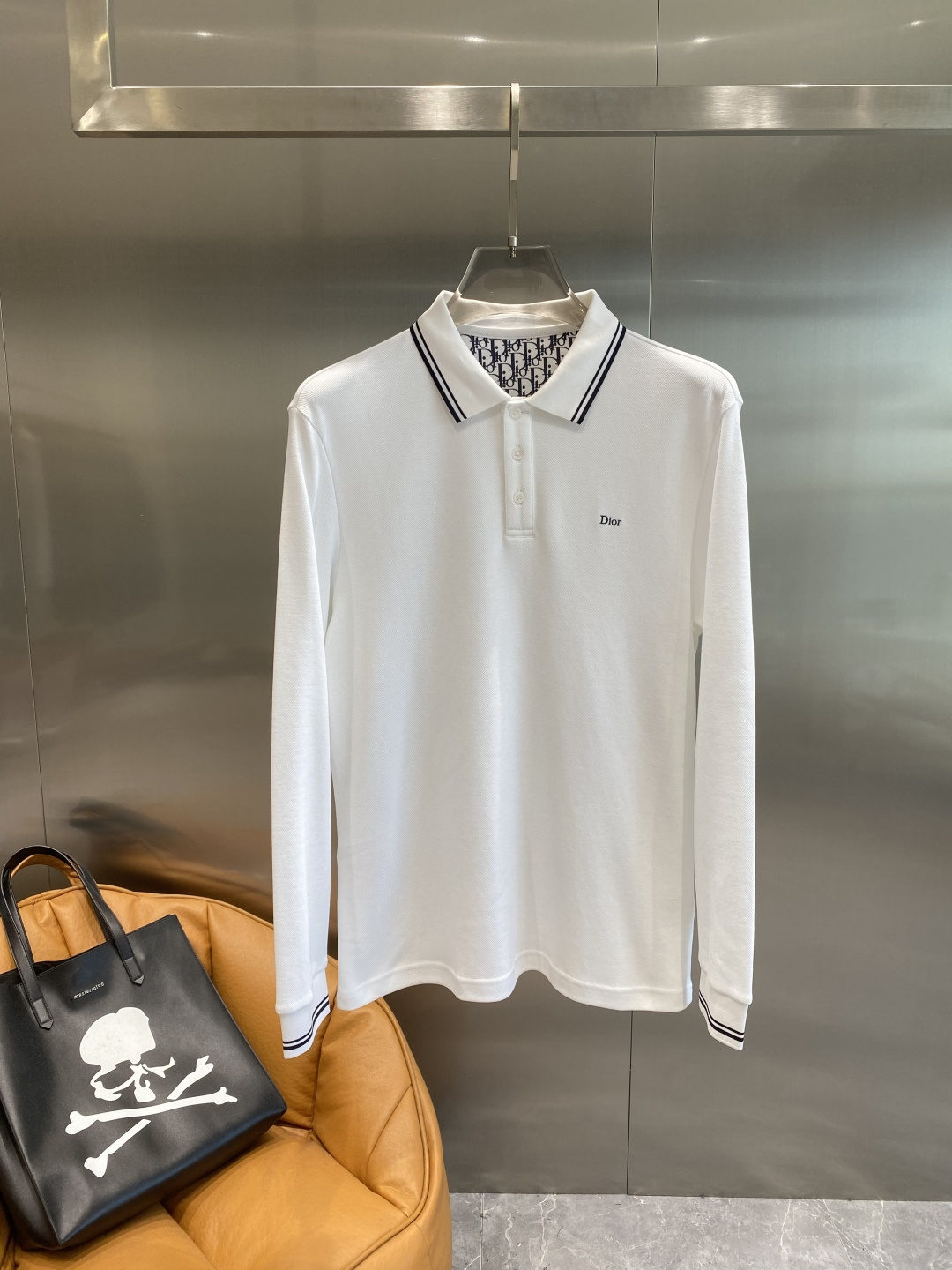 《𝙉𝙚𝙬🖤🤍迪家》2025男士商务休闲纯色翻领长袖POLO衫#客供进口100%珠地棉面料，甄选上等长绒棉