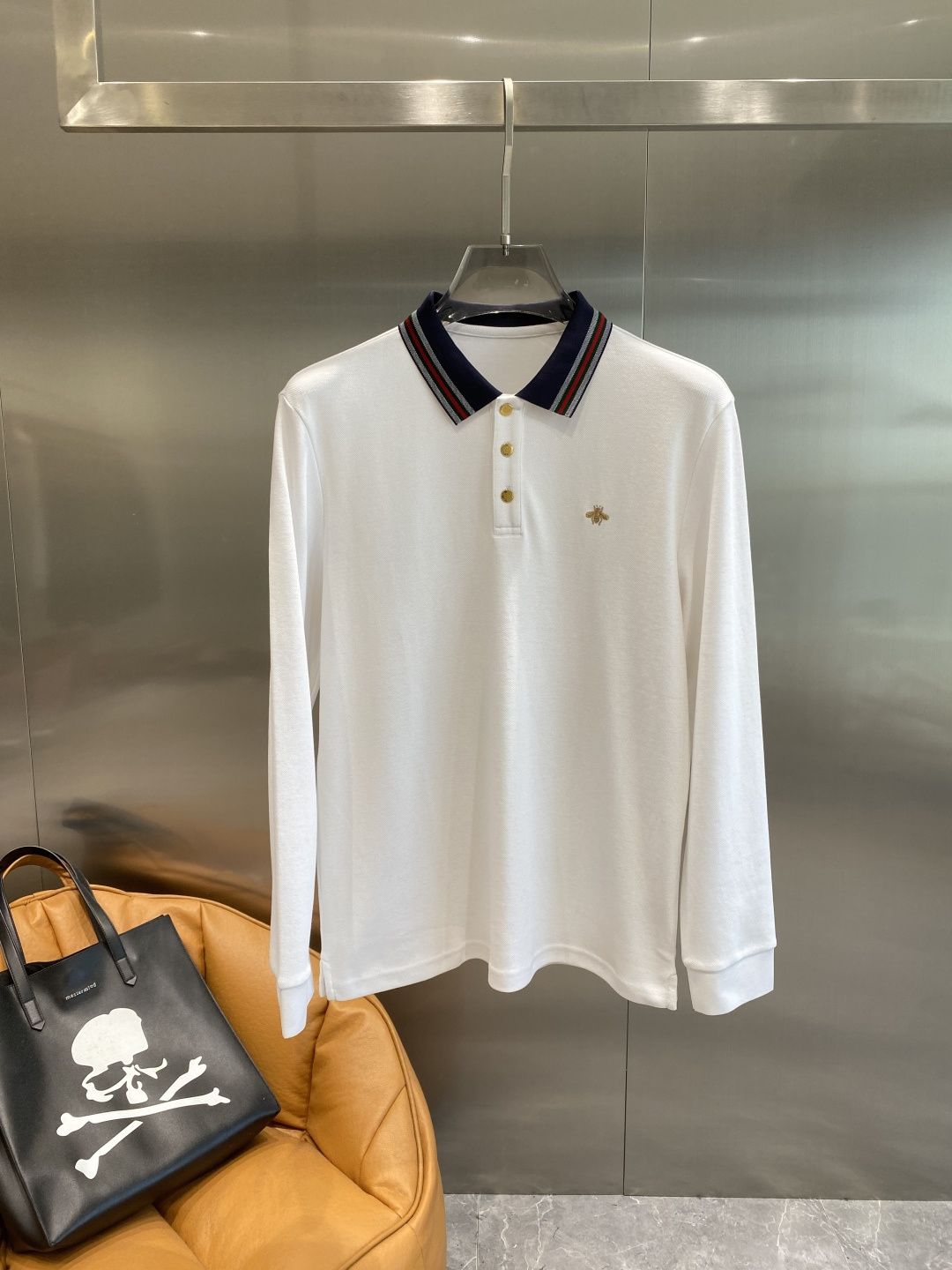 《𝙉𝙚𝙬🖤🤍古家》2025男士商务休闲纯色翻领长袖POLO衫#客供进口100%珠地棉面料，甄选上等长绒棉