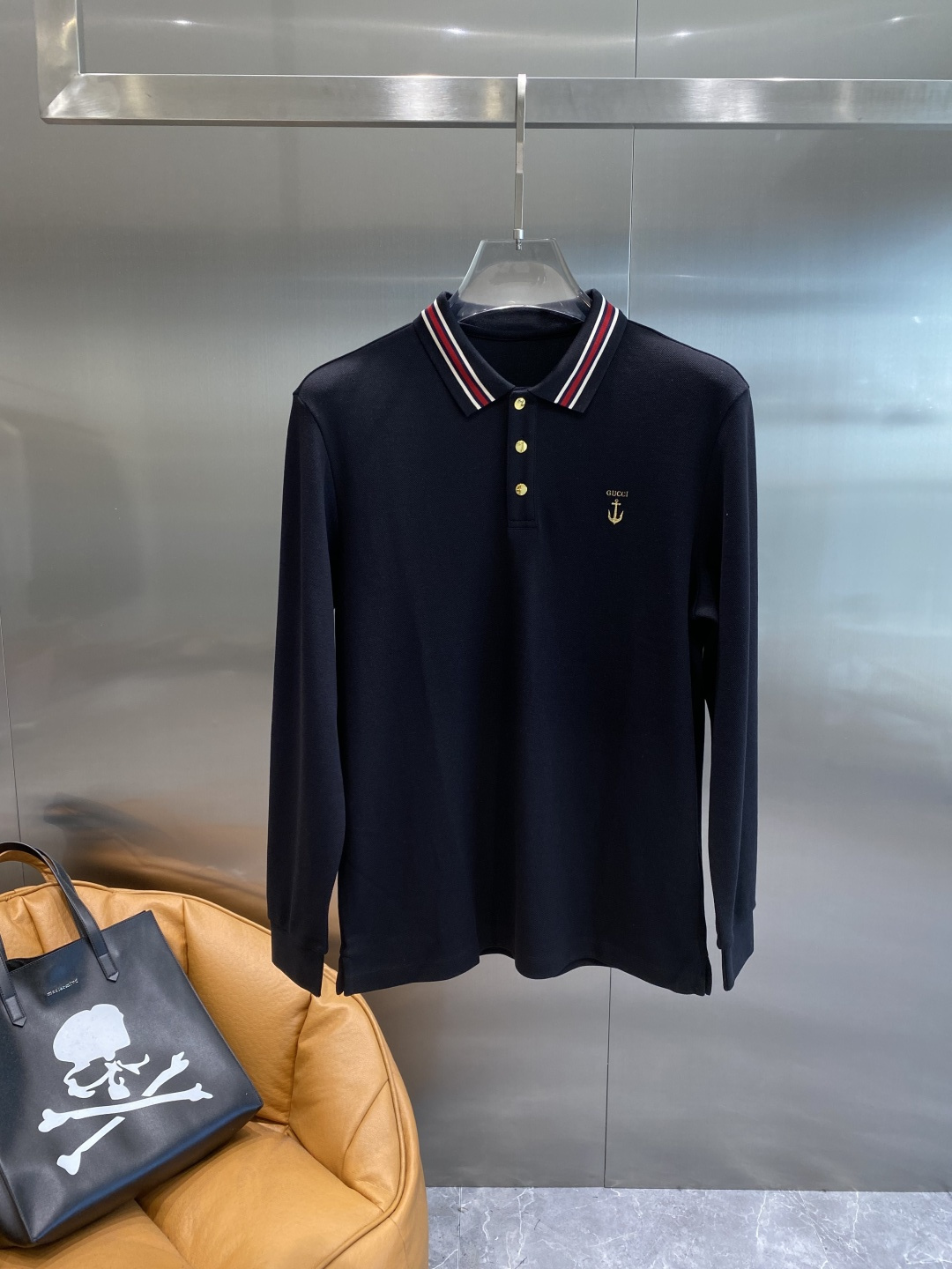 《𝙉𝙚𝙬🖤🤍古家》2025男士商务休闲纯色翻领长袖POLO衫#客供进口100%珠地棉面料，甄选上等长绒棉