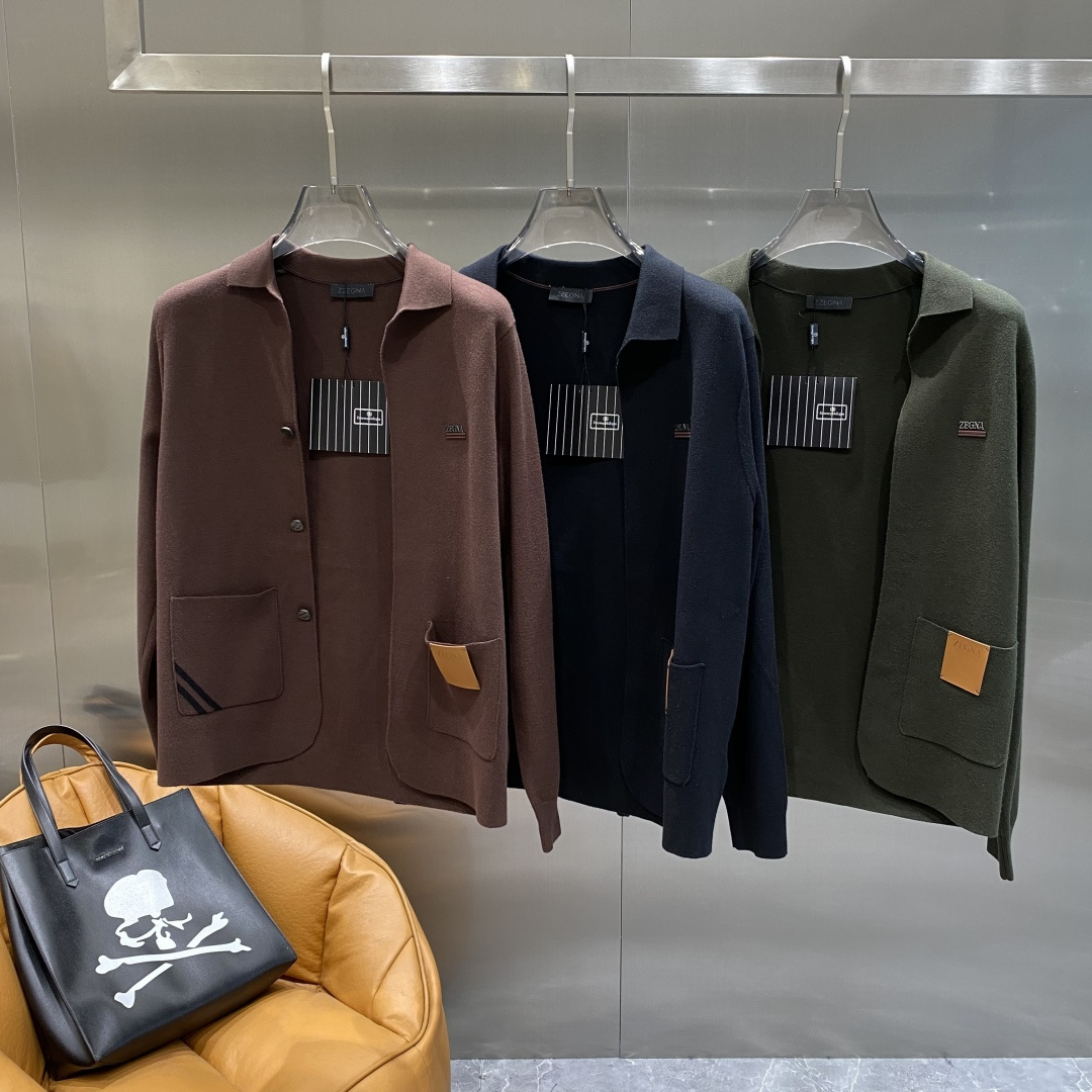 《𝙉𝙚𝙬🤍🖤杰尼家》25ss秋冬 最新最顶级开衫羊毛针织衫开衫毛衣，精致配色融合新款潮套头衫，最顶级的品