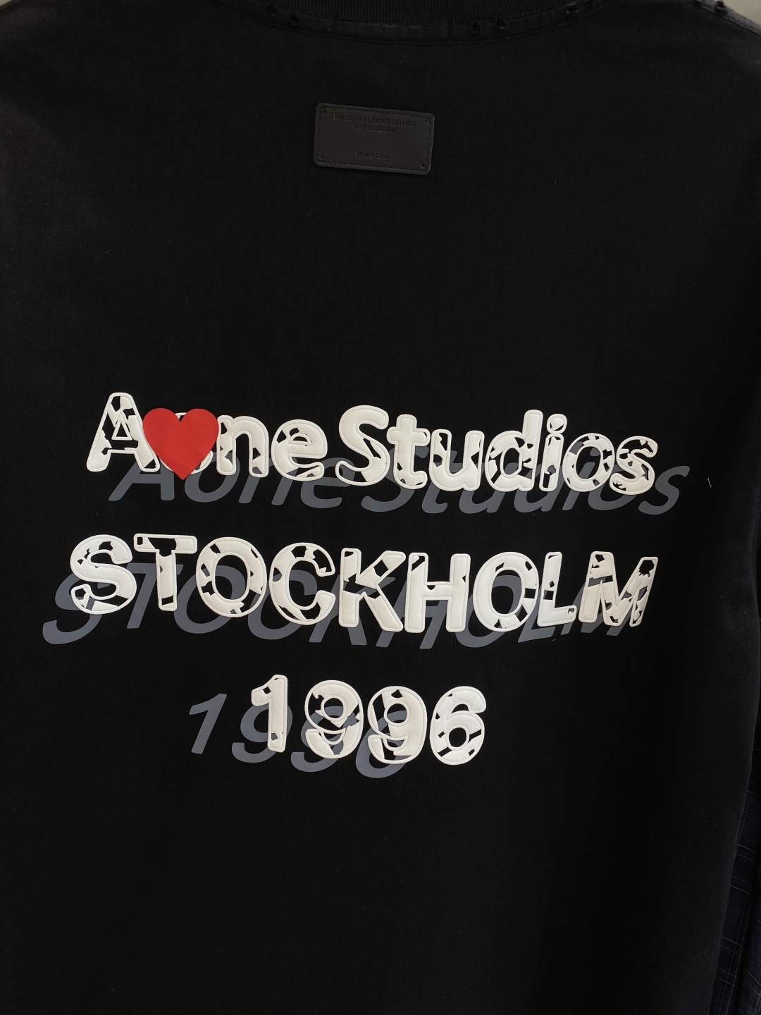 《𝙉𝙚𝙬🤍🖤Acne家》2025ss长袖t恤 定制全棉双纱紧密爽滑面料，布面干净，布纹清晰，手感非常细腻