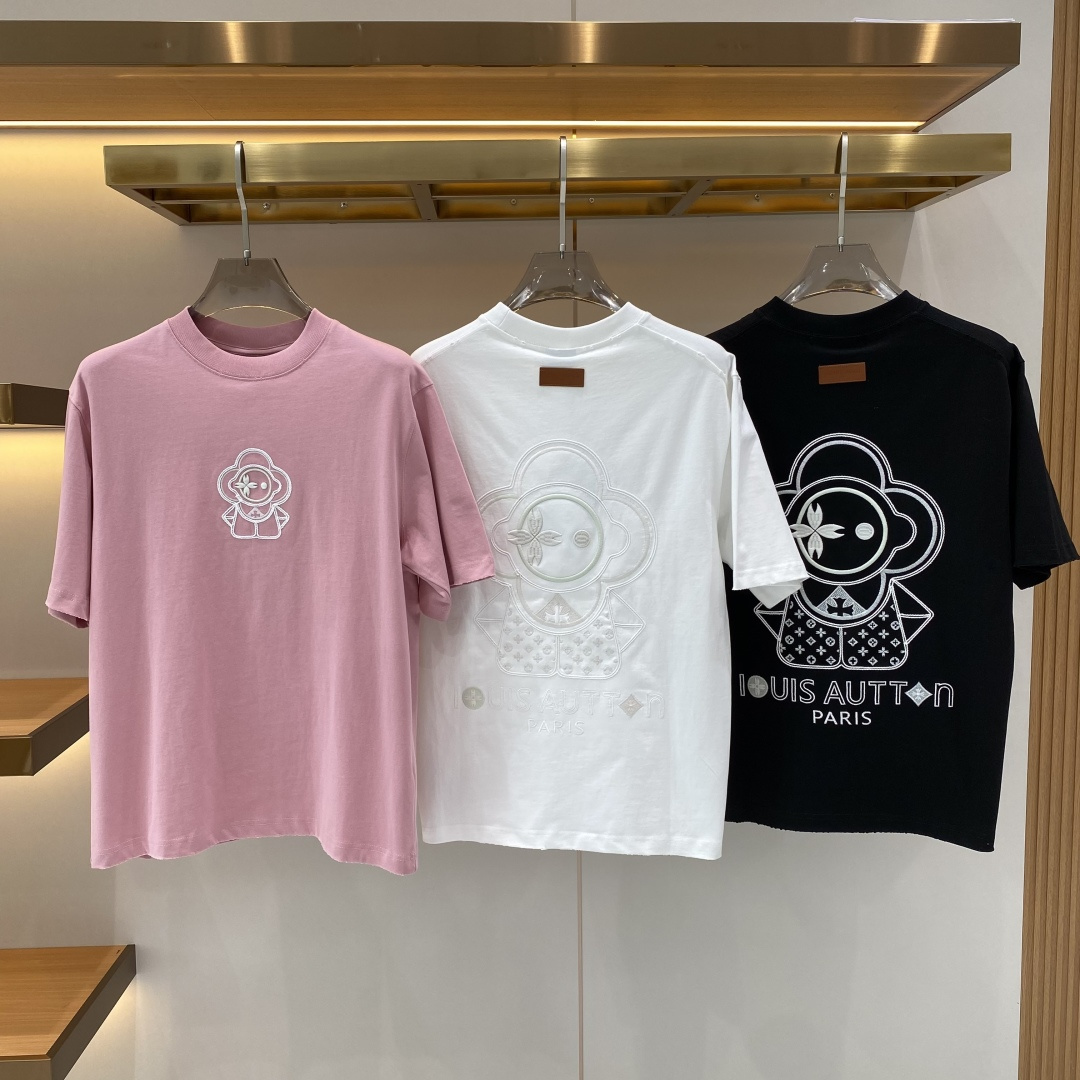《𝙉𝙚𝙬🖤❤️驴家》2026ss新工艺logo高品质纯棉质阔版圆领男士短袖T恤，新季新推系列将标识巧妙融