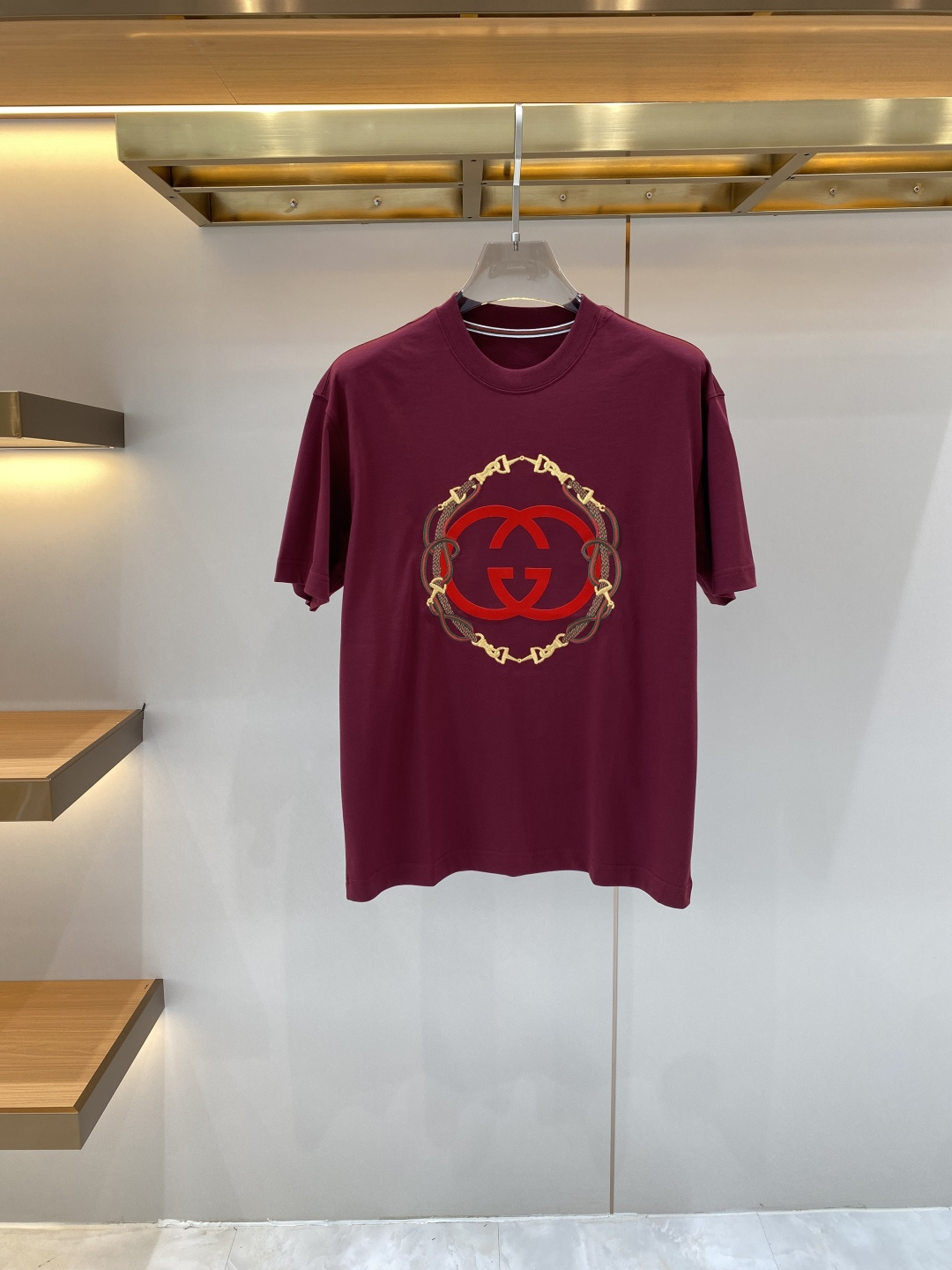 《𝙉𝙚𝙬🖤❤️古家》2026ss新工艺logo高品质纯棉质阔版圆领男士短袖T恤，新季新推系列将标识巧妙融