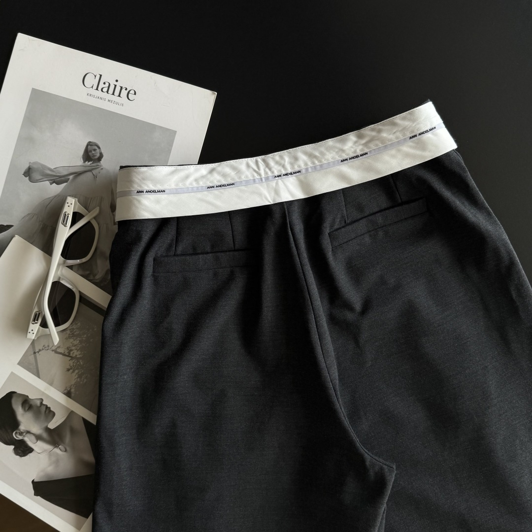 Women's Gray Wide Leg Pants with White Magnetic Waistband - Elegant Casual Style 9 cmp i1757953868727 4280 0 7