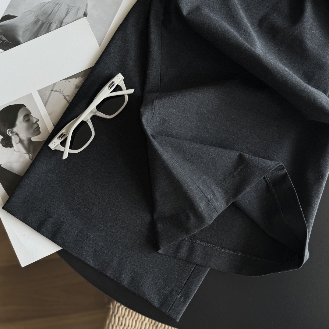 Women's Gray Wide Leg Pants with White Magnetic Waistband - Elegant Casual Style 7 cmp i1757953874129 5232 0 5