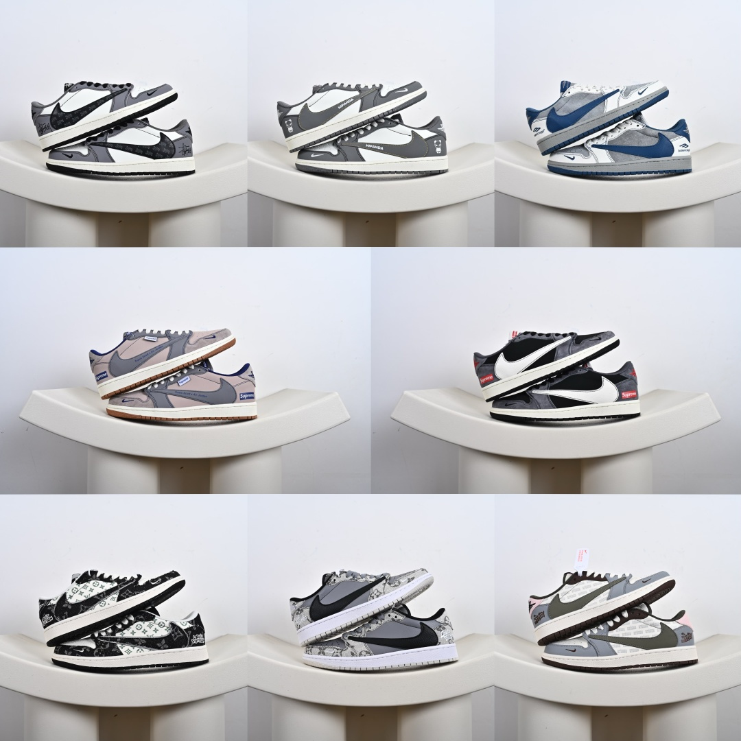 Travis Scott x Nike Air Jordan 1 Low x Balenciaga Air Jordan 1 Low 反转白灰蓝小钩倒钩 XD1568-105