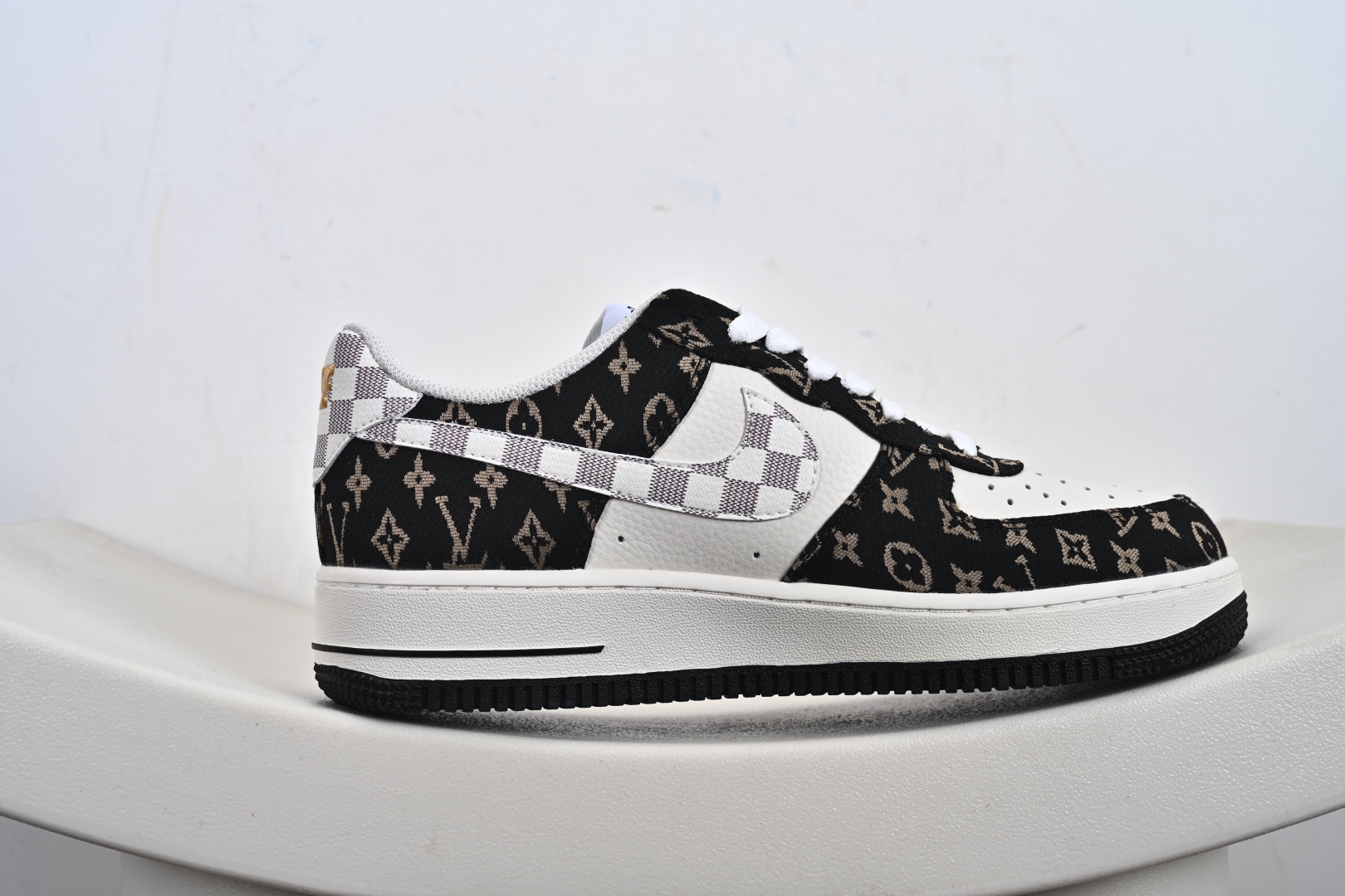 定制版 Nike Air Force 1'07 Low LV联名 黑金织布 空军一号低帮休闲板鞋 BZ6880-104