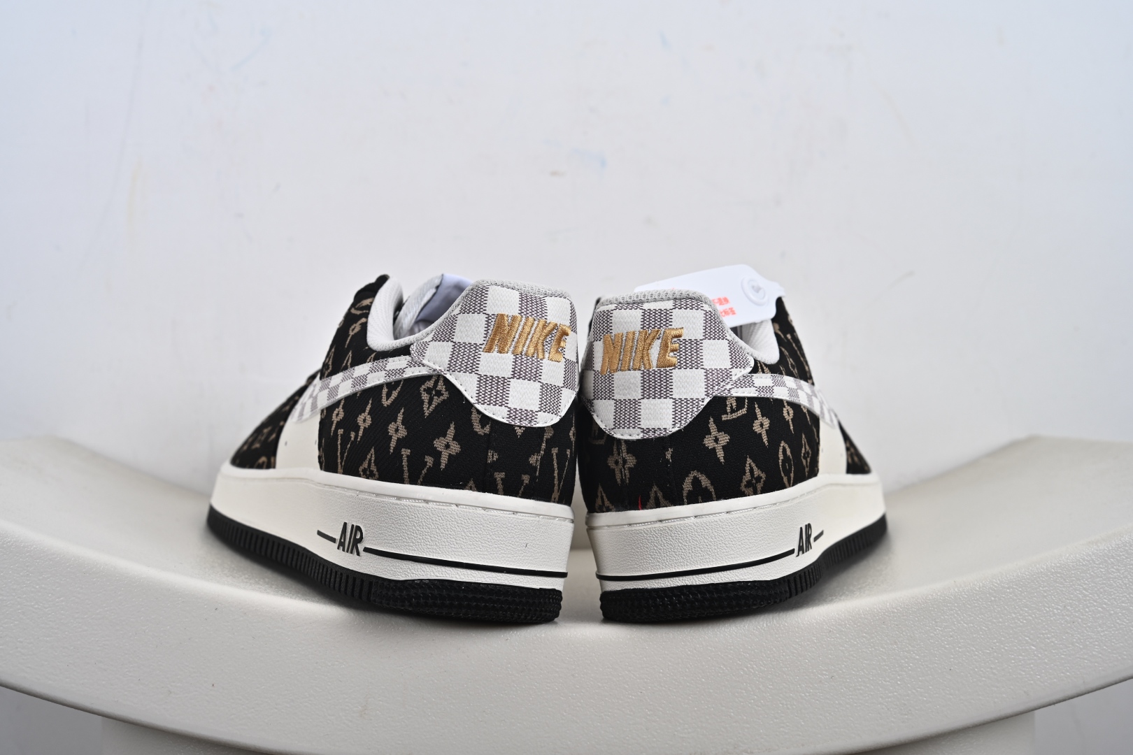定制版 Nike Air Force 1'07 Low LV联名 黑金织布 空军一号低帮休闲板鞋 BZ6880-104