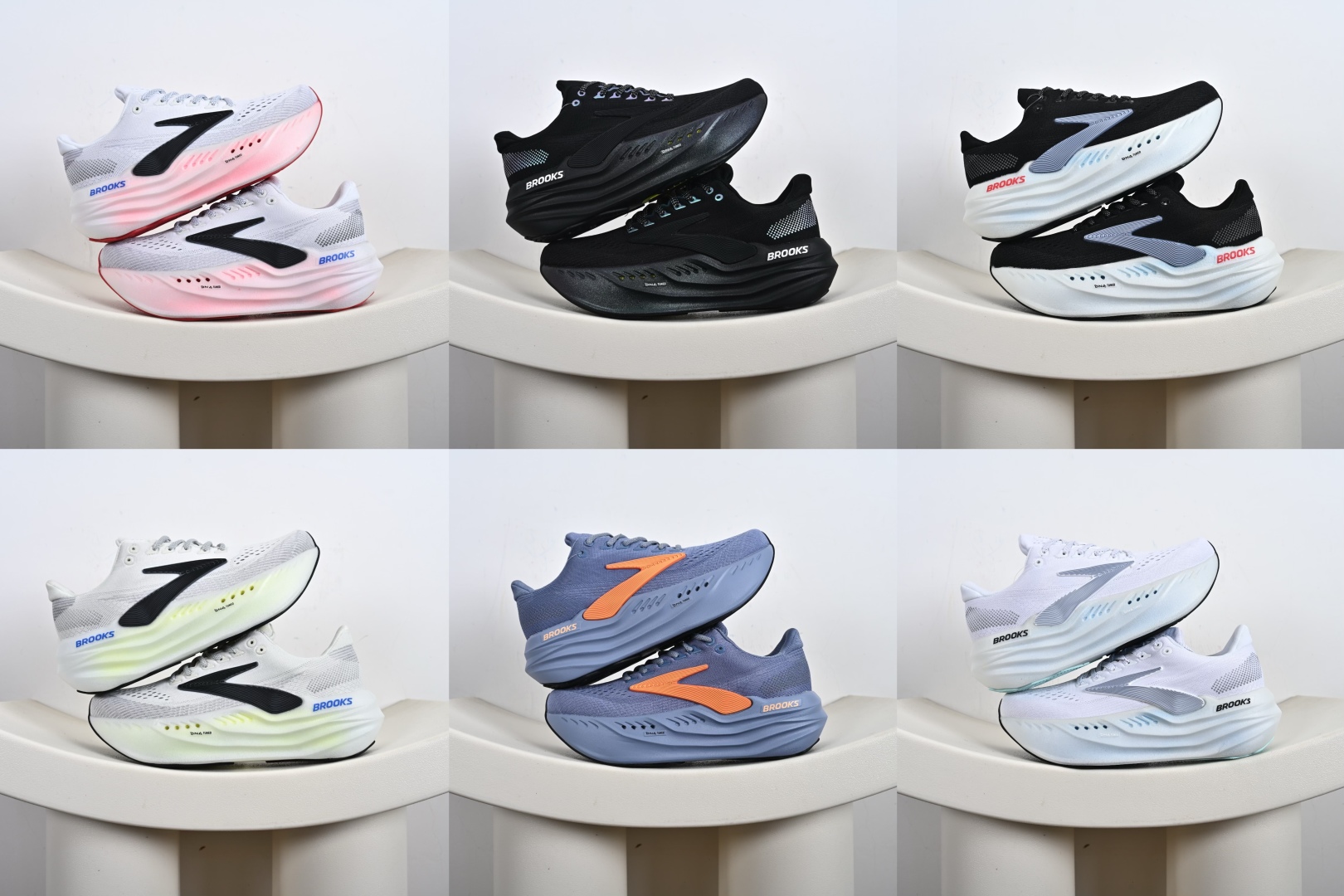 200 Brooks布鲁克斯 Glycerin max 灰黑绿 舒适简约防滑耐磨低帮跑步鞋 110447 1D 099