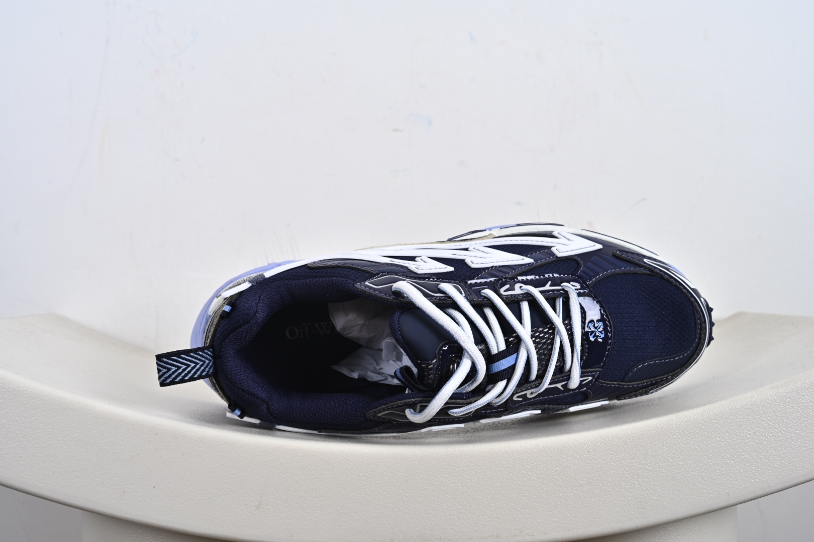 Off-White Be Right Back Sneaker BRB系列低帮三箭头增高老爹风登山厚底增高休闲运动鞋“奶白黑三箭头”OMIA295C99FAB0000032