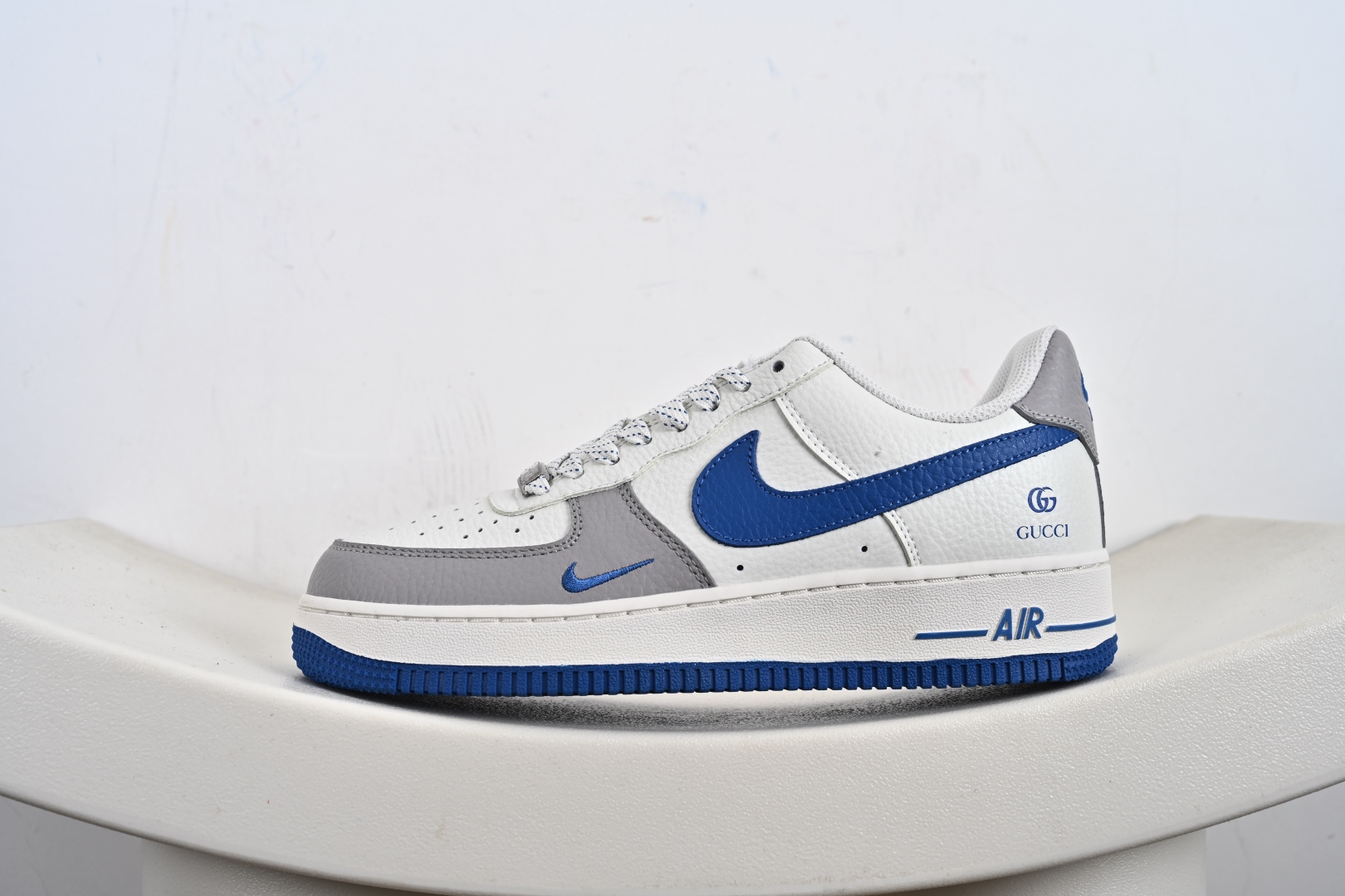 定制版 Gucci x Nike Air Force 1 Low 古驰古奇 x 耐克 空军一号 低帮 联名灰白蓝 休闲运动板鞋 KX2532-502