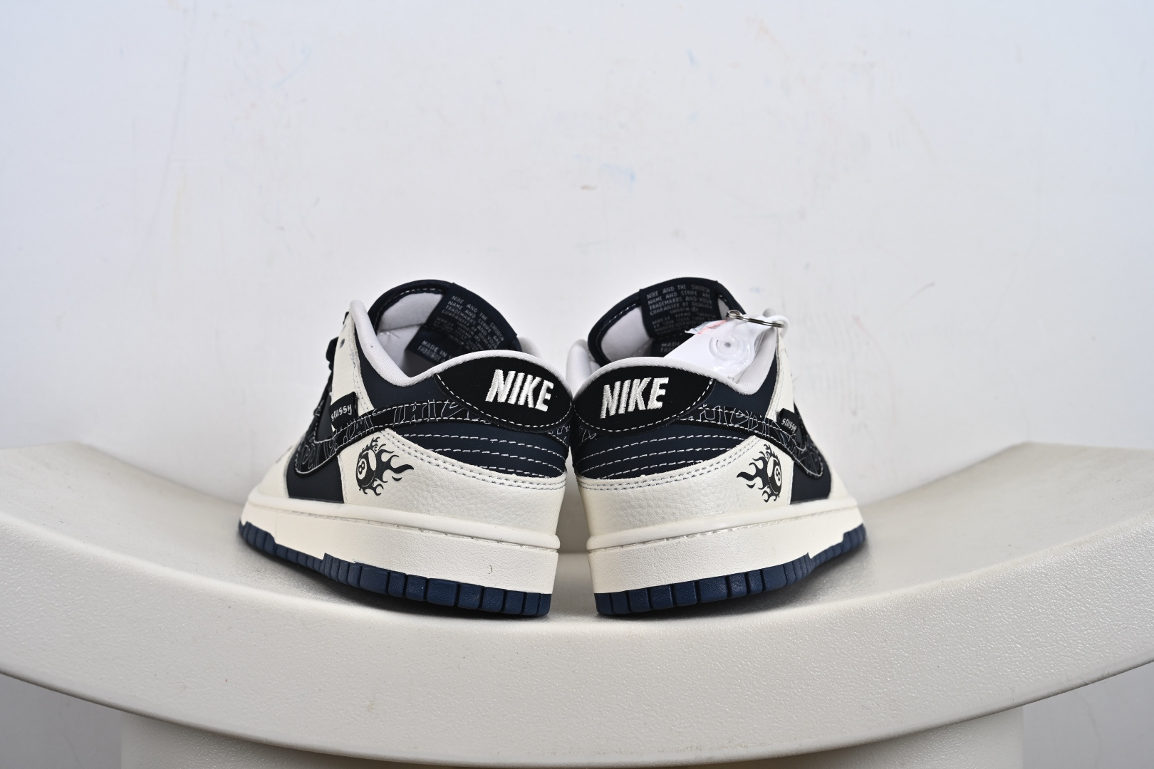 定制版Stussy x NK Dunk SB Low 斯图西 x SB 低帮 联名米白蓝 SR2025-001
