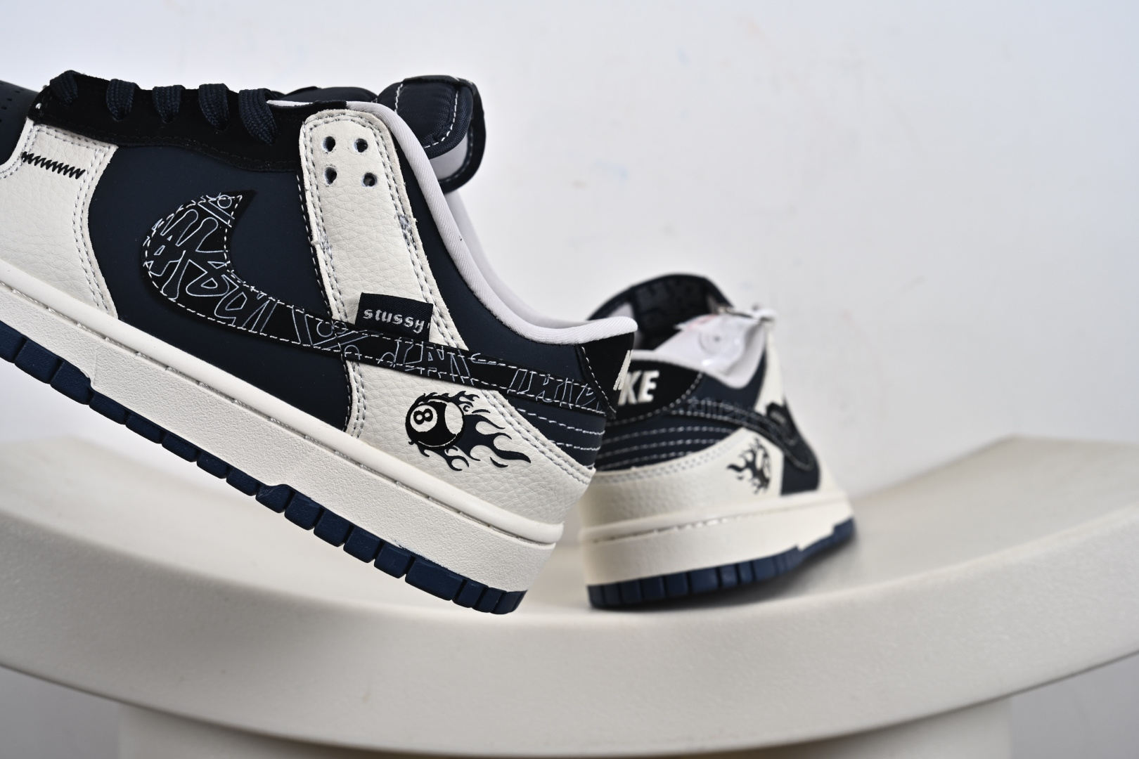 定制版Stussy x NK Dunk SB Low 斯图西 x SB 低帮 联名米白蓝 SR2025-001