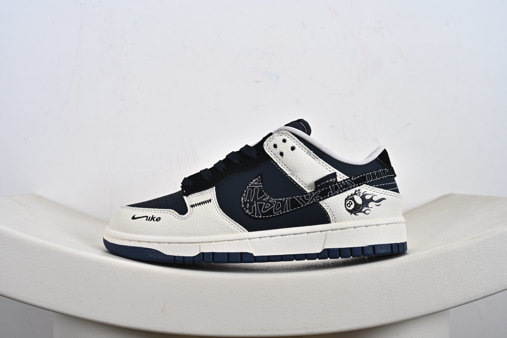 定制版Stussy x NK Dunk SB Low 斯图西 x SB 低帮 联名米白蓝 SR2025-001