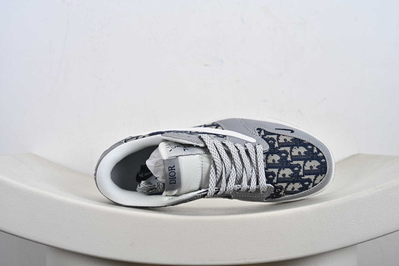 定制版Travis Scott x Fragment Design x Air Jordan 1 Low OG SP AJ1 乔1 迪联名 经典灰花纹 低帮文化休闲板鞋 DZ5899-004