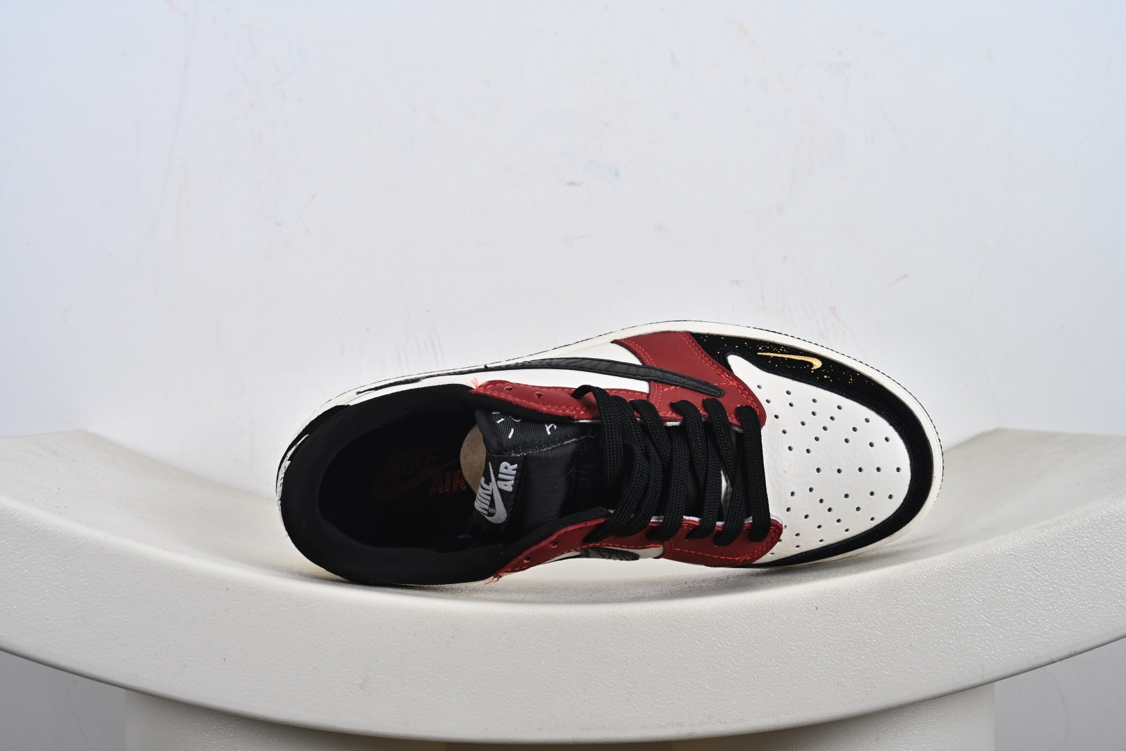 Travis Scott x Fragment Design x Air Jordan 1 Low OG SP AJ1 FOG联名 拼接酒红 低帮文化休闲板鞋 LD2025-012