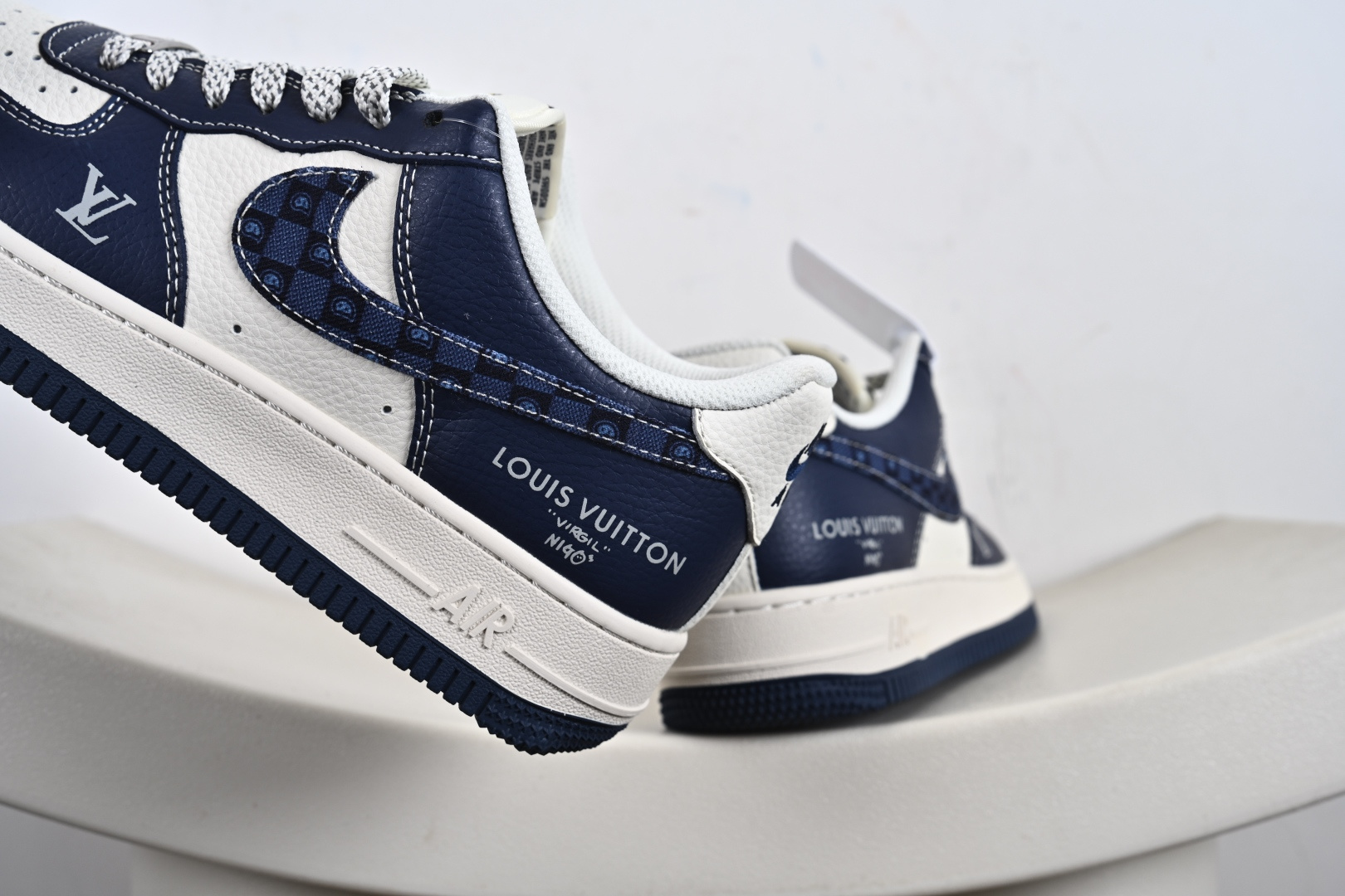 定制版Nike Air Force 1'07 Low LV联名 海军蓝腰果花 空军一号低帮休闲板鞋 JP8028-009