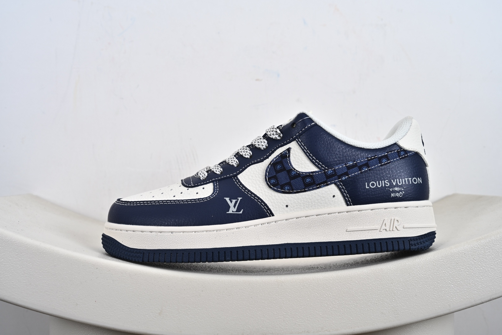定制版Nike Air Force 1'07 Low LV联名 海军蓝腰果花 空军一号低帮休闲板鞋 JP8028-009